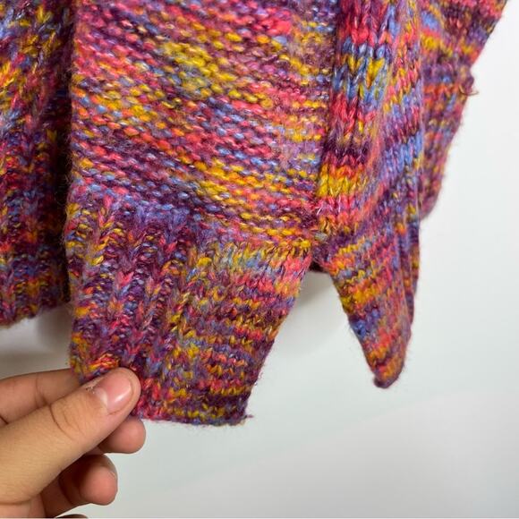 A.N.A. A New Approach pink colorful knit sweater size XL rolled up sleeves - Picture 4 of 11